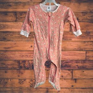 5 for‎ $25🔥Gerber Pink Zip Front Floral Footie Pajama Jumpsuit Size 6-9 Months